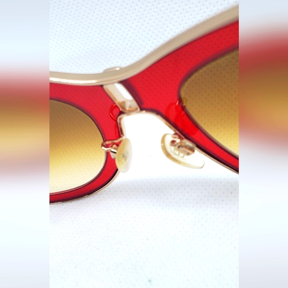 BALENCIAGA - sunglasses- red/brown lenses- gold/brown frame-Like-New - Picture 7 of 10